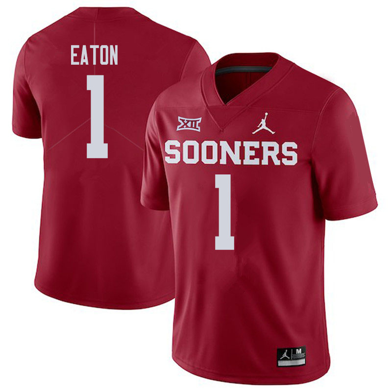 Men #1 Joshua Eaton Oklahoma Sooners College Football Jerseys Sale-Crimson - Click Image to Close
